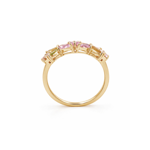 Bague de déclaration de luxe plaquée or Ishime Jewels en argent sterling 925 avec tourmalines multicolores, taille marquise vintage et sertissage à griffes - Product Image 6