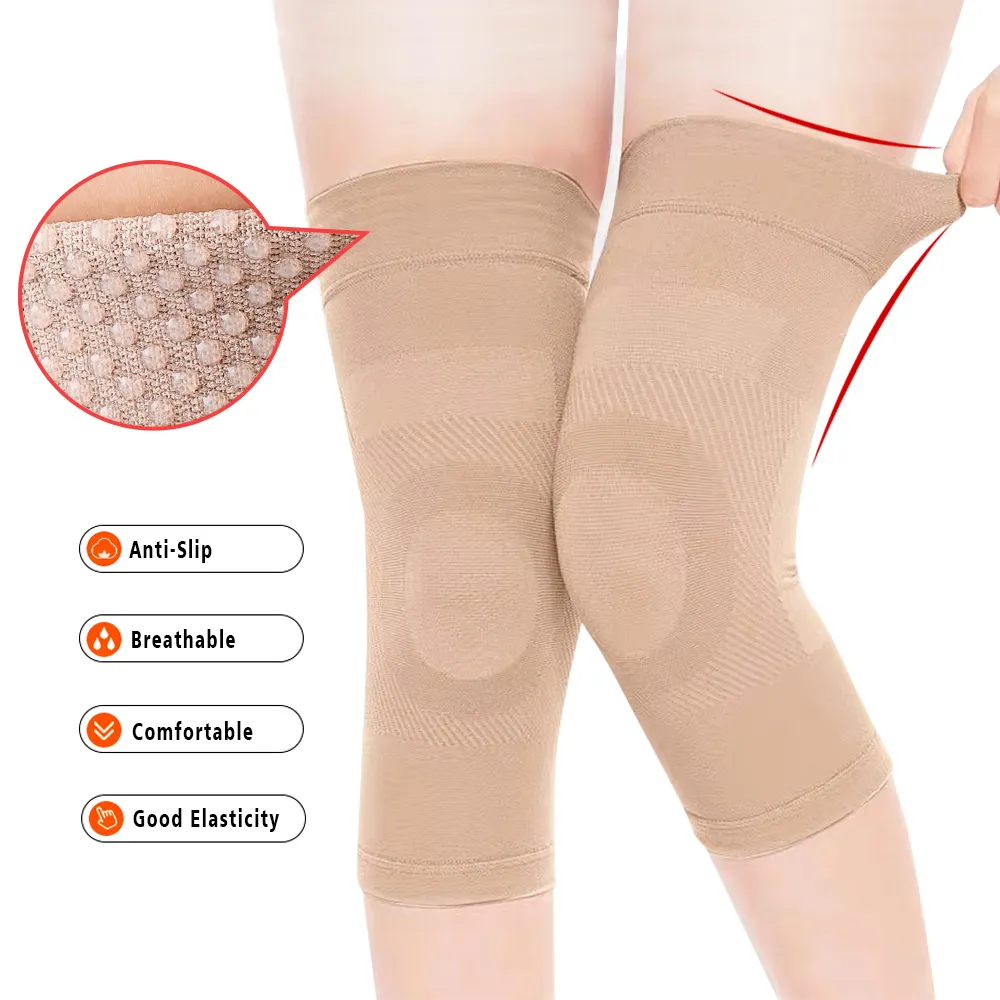 Bantalan betis lutut, kaos kompresi medis lengan penopang lutut angkat besi penghilang nyeri nilon 20-30mmhg lengan kaki