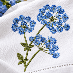 Luxury White Cotton Guest <b>Hand</b> <b>Towels</b> Delicate <b>Blue</b> Botanical Embroidered <b>Towel</b> Set for Bathroom Decor & Wedding Gifts - Product Image 4