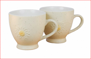 Tasse en céramique vintage à motif marguerite en relief, mug en porcelaine moucheté pour le thé et le café, idéal pour la table et le camping - Product Image 6