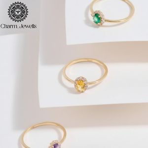 Bague de fiançailles en argent Charm Jewells avec moissanite taille coussin, plaqué or 18 carats, sertie à griffes, style classique et romantique pour femme - Product Image 5