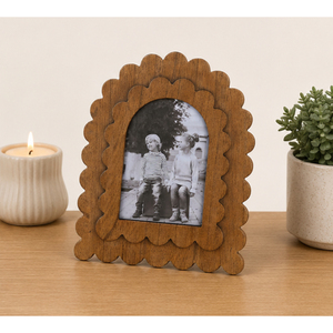 Wholesale Natural Solid <b>Wood</b> Scalloped Photo <b>Frame</b> Arched Layered Design Tabletop Desktop Decorative Wavy <b>Picture</b> <b>Frame</b> For Sale - Product Image 6