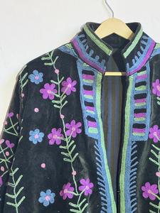 Veste vintage en coton écologique respirant, brodée à la main, style Suzani indien, pour femmes - Product Image 4
