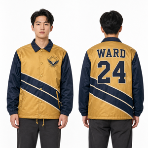 เสื้อแจ็คเก็ตโค้ชแบบสวมใส่สบาย สำหรับวอร์มอัพ ชุดทีม ชุดพนักงานสนับสนุน ผลิตจำนวนน้อย สั่งซื้อได้ทันที ราคาแข่งขัน พร้อมขายปลีก - Product Image 4