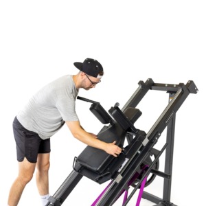 Machine de musculation multifonction compacte en acier robuste à charge de plaques pour hack squat, soulevé de mollets et presse à jambes - Product Image 3