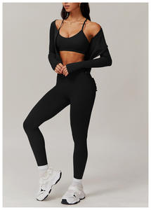 Custom <b>Slim</b> Fit Long Sleeve Solid Sport Pants Quick Dry Gym Activewear 2-Piece Set for Women & Men Yoga <b>Leggings</b> - Product Image 3