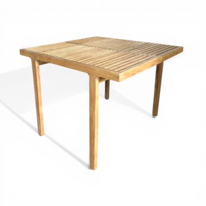 Mesa de Comedor Cuadrada de Madera de Teca Sólida Sostenible, Resistente a los Rayos UV, Impermeable, Resistente a la Intemperie, Muebles de Jardín para Patio Exterior - Product Image 4