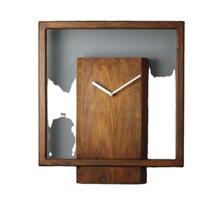Reloj de pared de madera rústico moderno hecho a mano con acabado de madera natural sólida para decoración del hogar y la oficina, hecho en Vietnam. - Product Image 6