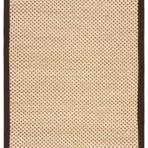 Tapis de sol rectangulaire en jute style ferme, bordure marron, tissage plat, antidérapant, paillasson, décoration intérieure, salon, jardin, tapis en toile - Product Image 2