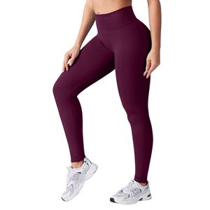 Vêtements de sport personnalisés avec logo, poches latérales, taille mi-haute, tenue de sport non transparente, faible MOQ, vente en gros, vêtements de yoga athlétiques pour femmes - Product Image 5