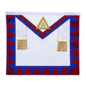 Tablier maçonnique blanc Master Mason avec broderie 3D, boucle dorée, sangle réglable, tissu uni, accessoire cérémoniel personnalisé - Product Image 1
