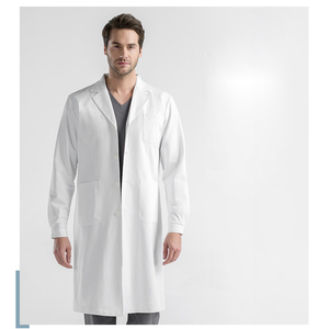 High Quality Canvas Woven Fabric Comfortable <b>White</b> <b>Lab</b> <b>Coat</b> Needle Detection Seamless Fusing for Pet Grooming Beauty Uniforms - Product Image 6