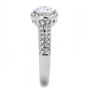 TK3021-High Polished Stainless Steel <b>Ring</b> with AAA Grade CZ Clear-Dishes & <b>Plates</b> - Product Image 4