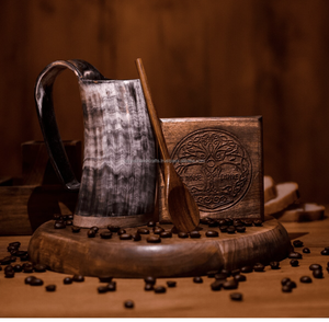 Mug en corne d'animal poli et écologique - Léger et résistant pour les fêtes - Artisanat Tayyab - Product Image 1