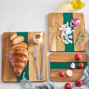 Ensemble de planches à découper rectangulaires tendance pour l'industrie, avec bande verte antidérapante, lavable au lave-vaisselle, pack combiné - Product Image 4