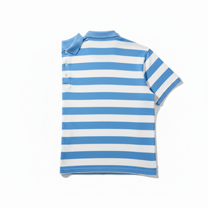 Polo à manches courtes rayé bleu et blanc pour homme, décontracté, en coton Oxford respirant, coupe classique - Product Image 4