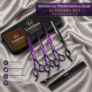 Ciseaux droits pour gauchers NYBL-55 de 5,5 pouces, JAPON, acier 440C, tranchants, dureté 58-59HRC, manche en acier inoxydable, ciseaux de barbier, cheveux, 28 - Product Image 2