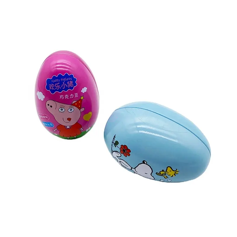 Manufacturer Customized Printing Food Safe Package Egg Shaped Mini Metal Box Christmas Marble Chocolate Sweet Candy Gift Tin Box