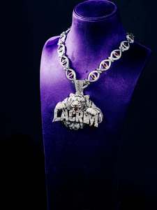 Collier Pendentif Lettre Tigre Personnalisé en Moissanite, Chaîne en Argent 925 Plaqué Rhodium, Bijou avec Pierres Rouges et Translucides, Cadeau - Product Image 4