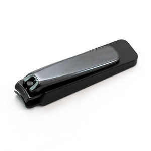 Coupe-ongles de luxe en acier inoxydable plaqué noir avec lime pour manucure des doigts et des orteils, lame incurvée de haute qualité, portable pour les pieds - Product Image 1