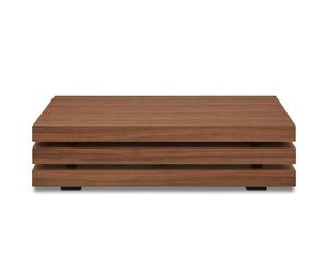 Mesa de Centro de Madera Sólida Moderna y Lujosa de Doble Capa con Diseño Minimalista para Sala de Estar - Product Image 2