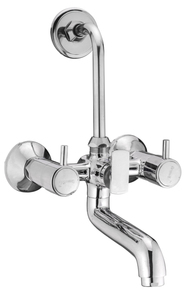 Grifo mezclador de pared 2 en 1 Tikton cromado premium con banda en L para agua fría y caliente, para lavabo de baño y ducha, duradero y de uso intensivo. - Product Image 3