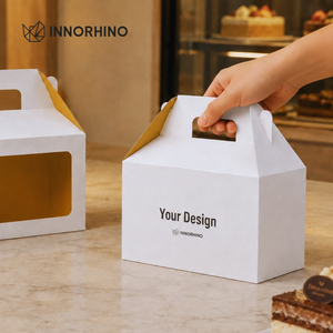 Cajas de Papel Impresas Personalizadas con Asa y Ventana para Café, Panadería, Donuts, Empaque para Llevar, OEM/ODM - Product Image 5