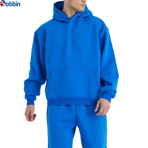 Nuevo Conjunto Deportivo para Hombre, Cómodo, con Capucha, Color Azul Sólido, Algodón, Casual, Manga Larga, para Otoño, Corte Regular - Product Image 4