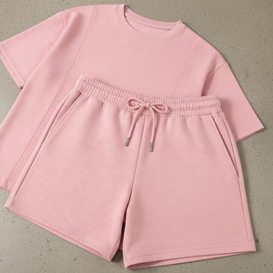 2026 Wholesale Summer Men's Casual Shorts <b>Set</b> Plain Color Solid 100% Cotton Jersey Quick Dry Knitted Customized Logo <b>Twin</b> <b>Set</b> - Product Image 2