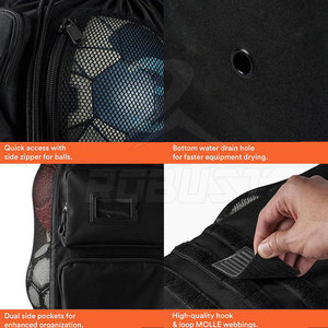 Sac à dos de sport en maille, polyester écologique, plusieurs compartiments, design portable avec cordon de serrage, équipement de football - Product Image 4