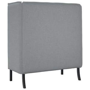 Canapé de bureau à dossier haut en tissu gris clair, taille 101 cm - Product Image 4