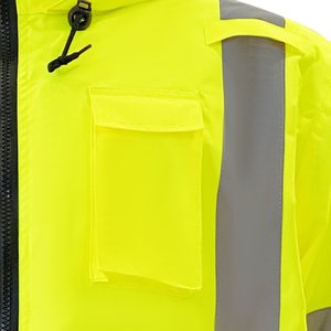 Chaqueta de Trabajo de Alta Visibilidad para Hombre, Chaqueta de Seguridad Reflectante de Poliéster, Ropa de Trabajo de Alta Visibilidad con Capucha y Bolsillos - Product Image 6