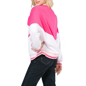 Sudadera Personalizada con Gráficos Rosas y Blancos, Sudadera con Capucha para Mujer, Sudadera de Manga Larga con Letras Holográficas, Ropa Deportiva de Fábrica - Product Image 4