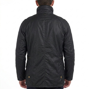Wax Cotton <b>Jackets</b> Premium Casual Outdoor Durable <b>Lightweight</b> Multi Pocket <b>Men's</b> Black Waterproof Canvas Stand Collar <b>Jacket</b> - Product Image 2