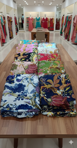 Tissu popeline peignée léger, respirant, écologique, imprimé d'oiseaux multicolores, pour vêtements de filles - Product Image 2