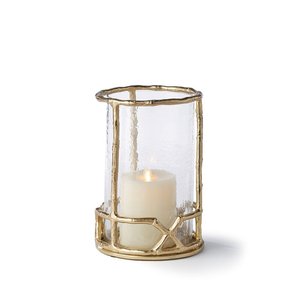 Porte-bougie moderne en métal doré, cylindre en verre, support élégant et minimaliste pour bougies pilier, idéal pour la décoration intérieure, les mariages et Noël - Product Image 6