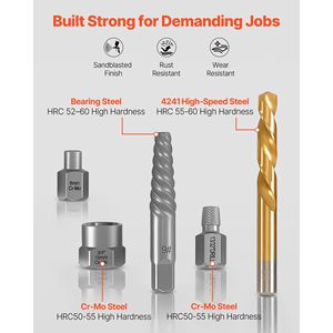 Set di 54 Estrattori per Dadi e Bulloni con Custodia Solida, Pratico Rimuovi-Viti - Product Image 3