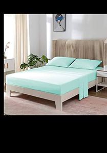 ผ้าปูที่นอนขนาดควีนไซส์ 100% โพลีเอสเตอร์ ผ้าถักเรียบง่าย สีพื้น เป็นมิตรกับสิ่งแวดล้อม ทนทาน ระบายอากาศได้ดี - Product Image 4