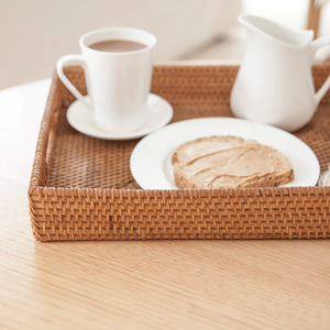 Organizador de Productos de Cocina, Cesta Rectangular de Mimbre Natural, Bandejas de Almacenamiento para Café, Té y Galletas a un Precio Razonable - Product Image 1