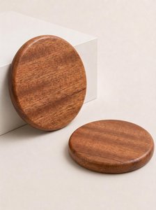 Single Wooden <b>Coaster</b> Natural Solid Wood Heat Resistant Eco-Friendly Modern Minimalist Style for <b>Drinks</b> - Product Image 6