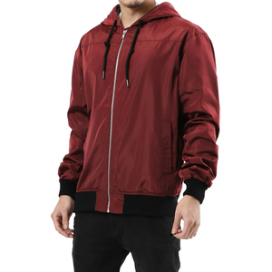 Regular Fit Coated Canvas Water Resistant Outdoor Breathable Casual Hooded Men Winter Bomber <b>Jackets</b> Zipper Closure Front Logo - Product Image 1