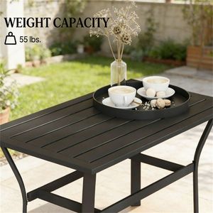 Tavolo da Pranzo Rettangolare Nero per Terrazza e Giardino - Product Image 2