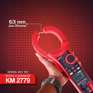 KM-2779หนีบดิจิตอล2500A TRMS 63mm กรามเปิดแมว III 1000V/CAT IV 600V ความปลอดภัยรองรับการตรวจจับความถี่ VFD us/pc - Product Image 3