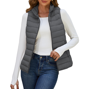 Chaleco Acolchado para Mujer al por Mayor, Sin Mangas, Cuello Alto, Ligero, Cálido, a la Moda, para Exteriores, Tallas Grandes - Product Image 5