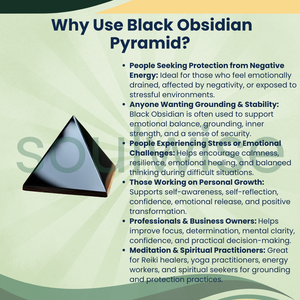 Pyramide en obsidienne noire polie, pierre précieuse, ornement tactile géométrique pour la méditation, la décoration de bureau et la décoration intérieure - Product Image 1