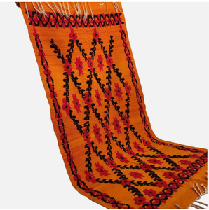 Tapis noué à la main de luxe marocain en laine orange et noire, rembourré, résistant aux taches, antidérapant, à poils longs, pour prière, salon, hôtel - Product Image 4