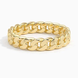 Anillo de Cadena Cubana Gruesa con Moissanita, Diseño Moderno y Atrevido, Unisex, en Plata y Oro, Regalo de Joyería - Product Image 2