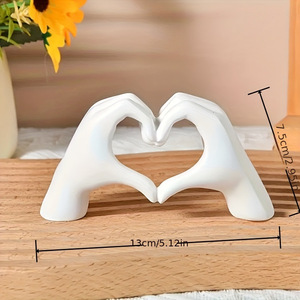 Tiktok Hot Sale Resin Loving Heart Shape Two <strong>Hands</strong> Gesture Sculpture <strong>Statue</strong> Decor Customized Small Figurine Vietnam - Product Image 5