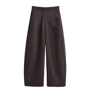 Pantalon décontracté pour femme, nouvelle mode, rétro, taille haute, respirant, plat, avec poche latérale, tissu tissé, pour l'automne - Product Image 5