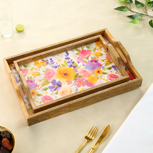 Plateau de service en émail artisanal de haute qualité, motif uni, écologique, durable, compatible lave-vaisselle, vaisselle décorative en métal - Product Image 4